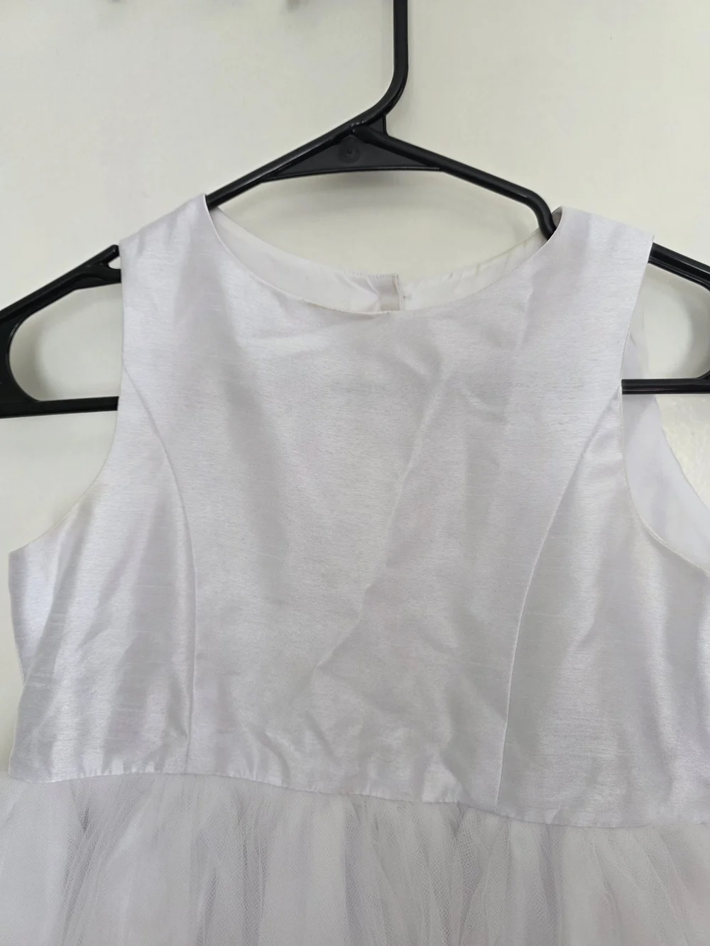 David’s Bridal Girls Size 8 White Flower Girl Formal Tulle Dress Wedding